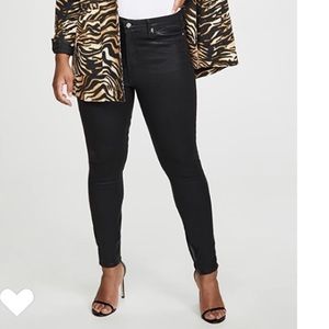 Good American Good Legs Coated Zip Ankle Skinny